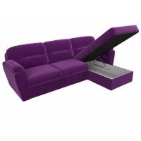 Угловой диван Бостон (микровельвет фиолетовый) - Изображение 1